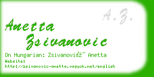 anetta zsivanovic business card